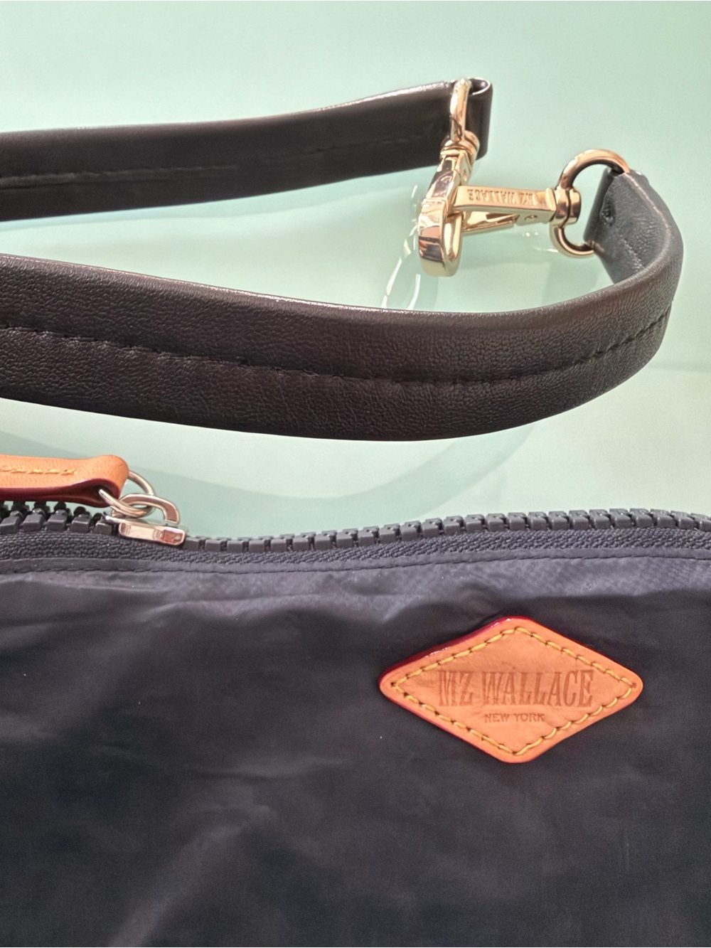 MZ Wallace Nylon Pouch and Leather Strap - Navy / Dawn